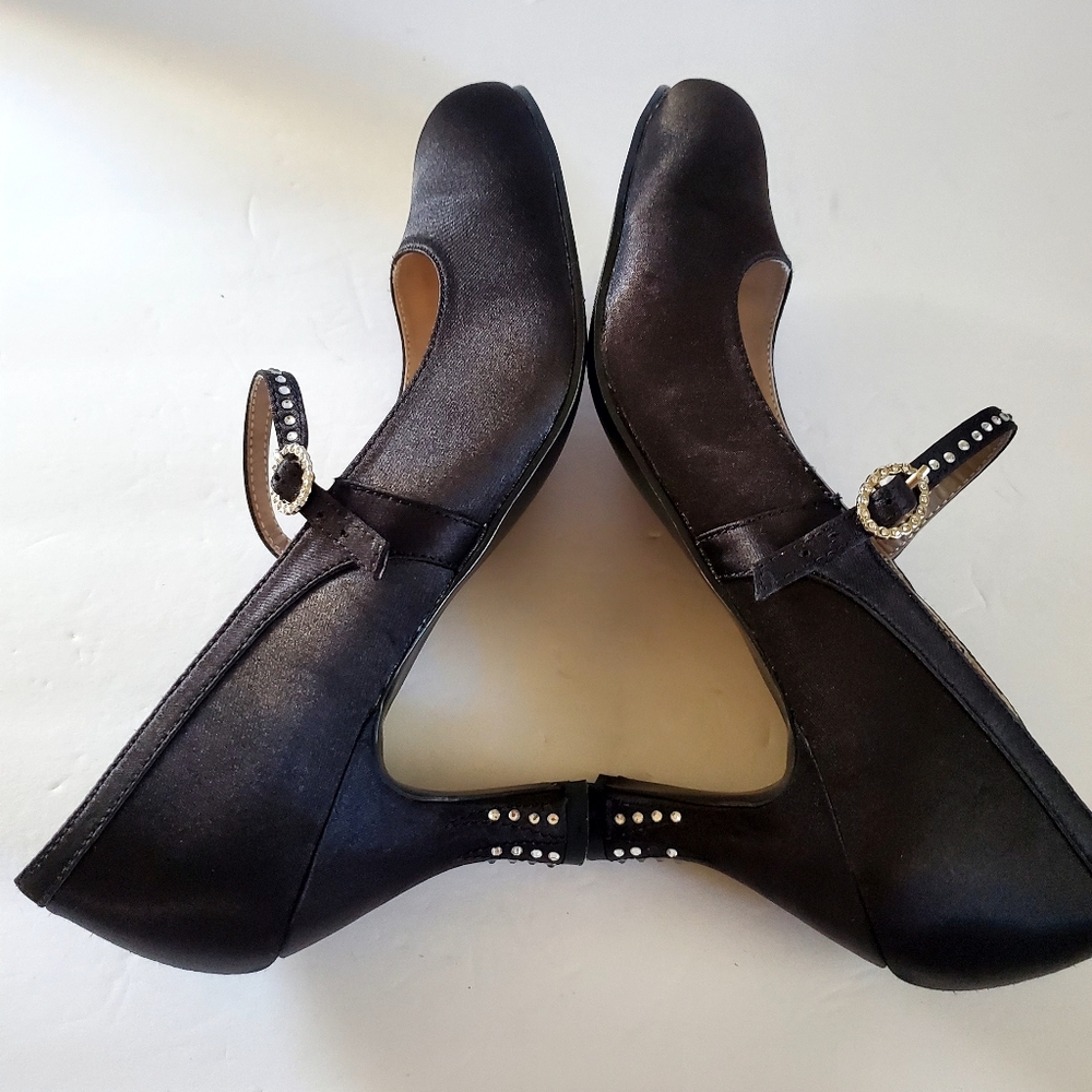 Funtasma Black Mary Jane Heels with Rhinestone Strap Size 10 - Picture 4 of 10